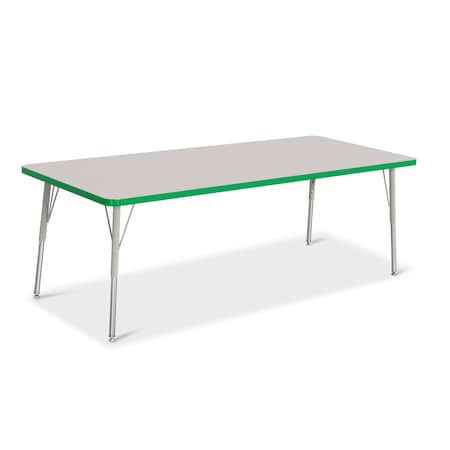 Jonti-Craft Berries Rectangle Activity Table, 30 in. x 72 in., A-height, Freckled Gray/Green/Gray 6413JCA119